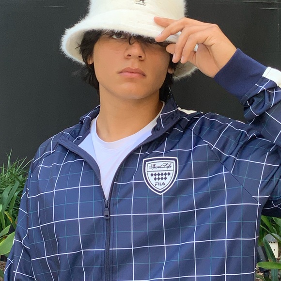 Men's Fila Navy | Teal | White Plaid Casual Outfit Set Tracksuits NWT - Picture 5 of 9